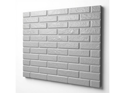 3D панель самоклеюча кладка 770х700х5мм Срібло (034): стиль та простота монтажу