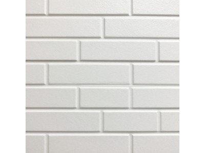 Самоклеюча 3D панель «Біла цегла смужка срібло»: стильний декор для вашої стіни