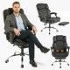 Офісне крісло до 150 кг з масажною подушкою та підставкою для ніг Master Prestige KO42CZ Premium Чорне