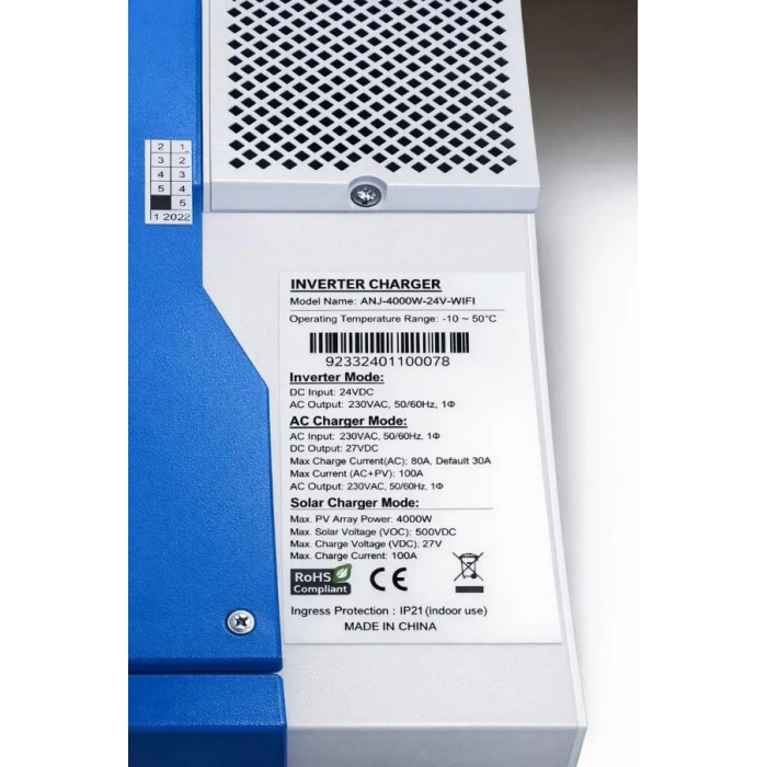 4,2 кВт LiFePO4 Комплект резервного живлення інвертор Anenji WiFi+2 акумулятори Anvolan 12V 50Ah для квартири, будинку