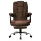 Офісне крісло з тканини до 130 кг з масажною подушкою та підставкою для ніг BOSS KO22 Premium коричневе