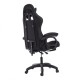 Комп'ютерне геймерське ігрове крісло з масажною подушкою, підніжкою та тканинною оббивкою SNAKE Premium Чорне