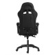 Комп'ютерне геймерське ігрове крісло з масажною подушкою, підніжкою та тканинною оббивкою SNAKE Premium Чорне