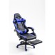 Крісло геймерське професійне Gamery з масажною подушкою, чорно-синє комп'ютерне