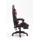 Крісло геймерське Gamery професійне з массажером та підставкою для ніг чорно-червоне комп'ютерне ігрове
