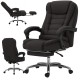Офісне крісло з тканини до 130 кг з масажною подушкою та підставкою для ніг BOSS KO22 Premium Чорне