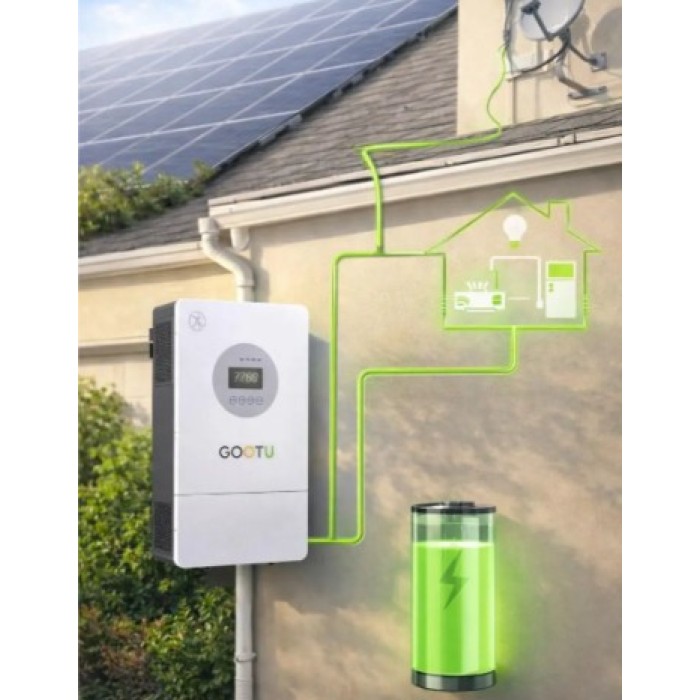 5 кВт+5,12 кВт LiFePO4 Комплект Інвертор Gootu +Настінний акумулятор DAH Solar для резервного живлення будинків, кваритир