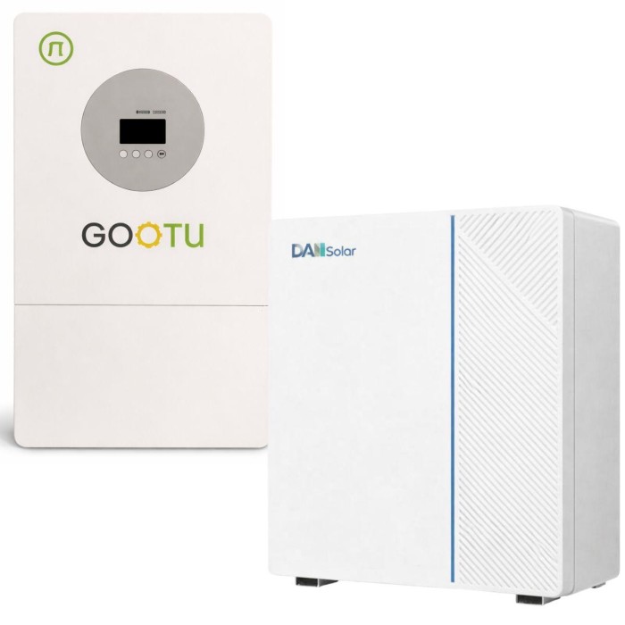 5 кВт+5,12 кВт LiFePO4 Комплект Інвертор Gootu +Настінний акумулятор DAH Solar для резервного живлення будинків, кваритир