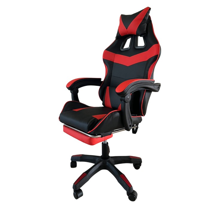 Крісло геймерське Comfort Game червоне з підставкою для ніг
