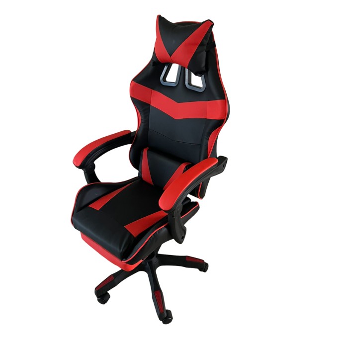 Крісло геймерське Comfort Game червоне з підставкою для ніг