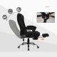 Офісне крісло BOSS KO22 Premium з масажем, висувна підставка для ніг, тканина, сіре до 130 кг