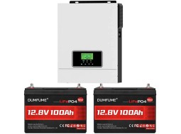 3.2 кВа LiFePO4 Комплект резервного живлення інвертор Daxtromn + 2 акумулятора Dumfume 12V 100Ah для квартири, будинку