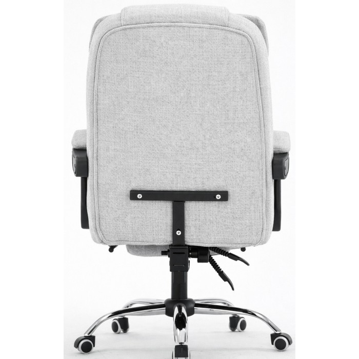 Офісне крісло BOSS KO22 Premium з масажером, висувна підставка для ніг, тканина, світло-сіра