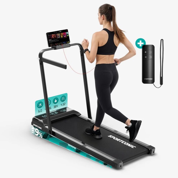Бігова доріжка Sportconic P106FA Pro з регульованим кутом нахилу, до 12 км/год, до 110 кг, з ручками, пультом
