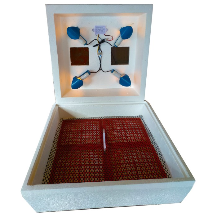 Інкубатор Квочка-120 (72), ручний переворот, цифровий, литий пінопластовий корпус, 4 лампочки