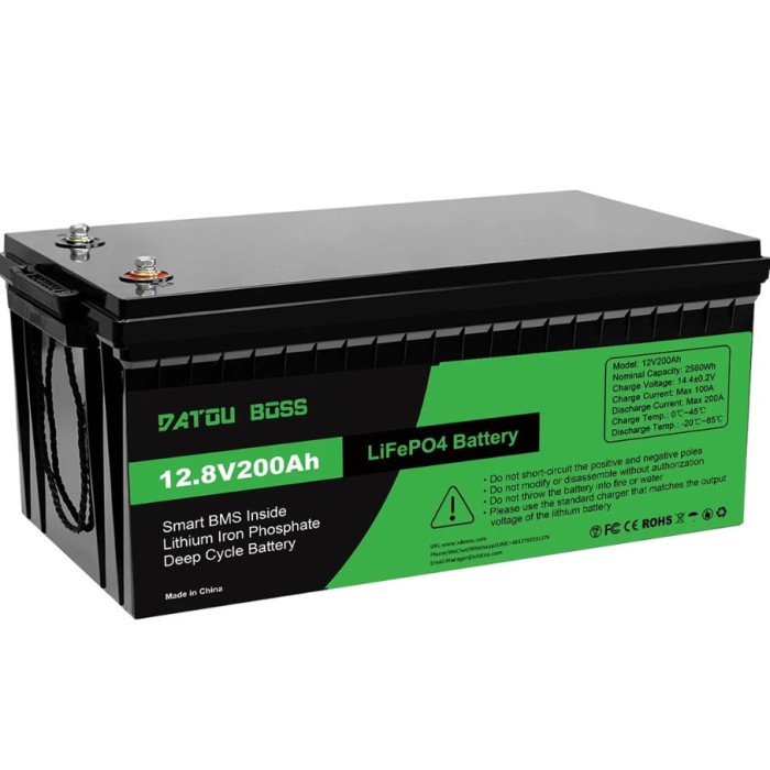 LiFePO4 12V 200Ah акумулятор Datouboss літій-залізо-фосфатний для систем безперебійного живлення будинку