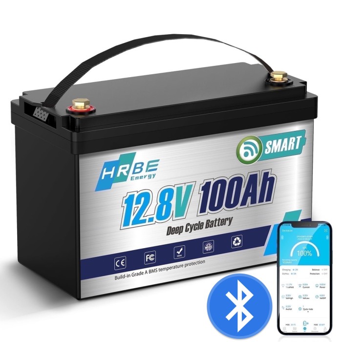 LiFePO4 12V/100Ah Акумулятор HRBEnergy з Bluetooth для систем резервного живлення