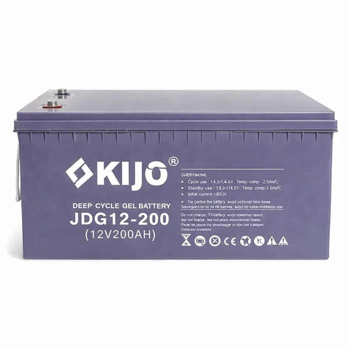 12V/200Ah Акумуляторна батарея гелева Kijo JPC GEL для резервного живлення