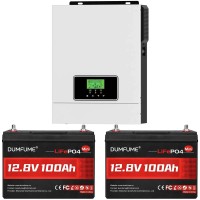 3.2 кВа LiFePO4 Комплект резервного живлення інвертор Daxtromn + 2 акумулятора Dumfume 12V 100Ah для квартири, будинку