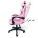 Геймерське крісло для дівчат із масажною подушкою і підставкою EC GAMING Рожеве Комп'ютерне ігрове