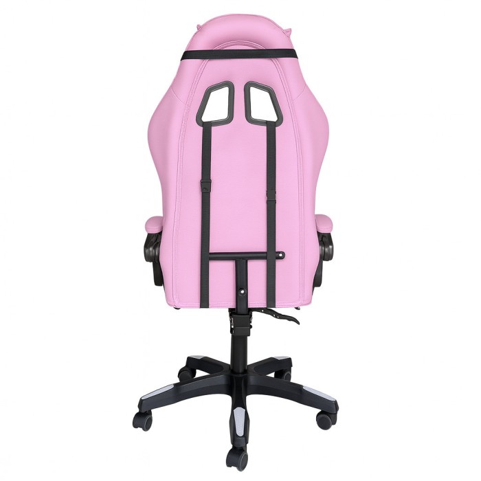 Геймерське крісло для дівчат із масажною подушкою і підставкою EC GAMING Рожеве Комп'ютерне ігрове