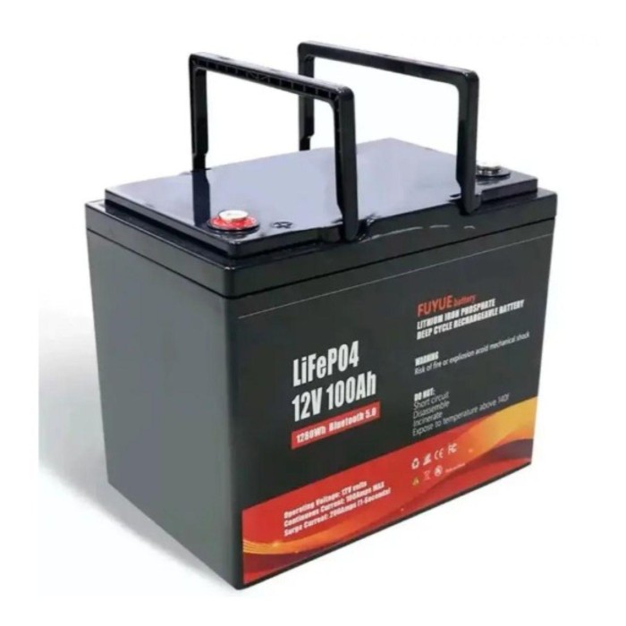 LiFePO4 12V 100Ah Акумулятор Fuyue з Bluetooth та BMS, для ДБЖ з складними ручками