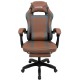 Дизайнерське геймерське крісло до 130 кг з масажною подушкою, підніжкою ThroneX коричневе з графітом PVC 005