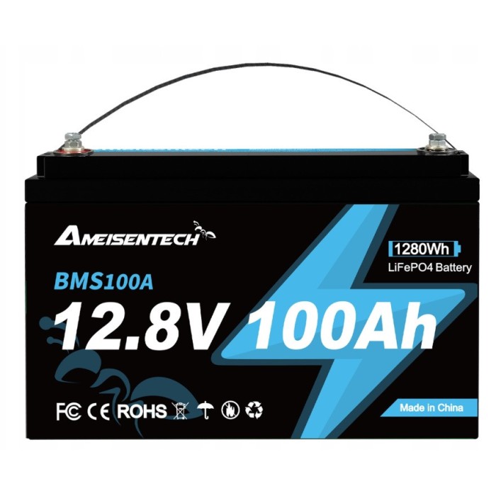 LiFePO4 12V 100Ah Акумулятор Ameisentech, BMS, 1280Wh