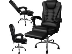 Офісне крісло Boss 23286 Premium з масажною подушкою, з підніжкою Чорне комп'ютерне крісло