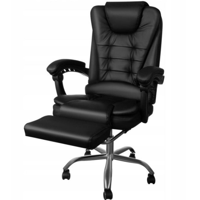 Офісне крісло Boss 23286 Premium з масажною подушкою, з підніжкою Чорне комп'ютерне крісло