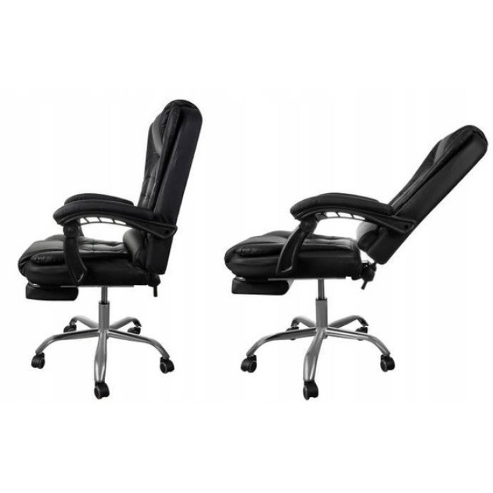 Офісне крісло Boss 23286 Premium з масажною подушкою, з підніжкою Чорне комп'ютерне крісло