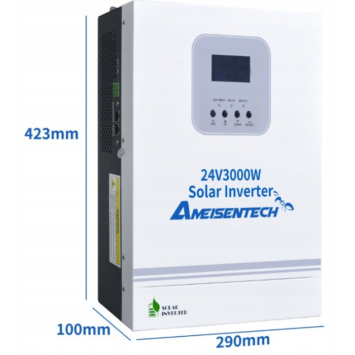 3 кВт Інвертор гібридний Ameisentech WiFi 24 В, струм заряду 100 А, для АКБ