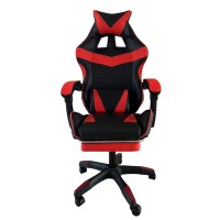 Крісло геймерське Comfort Game червоне з підставкою для ніг