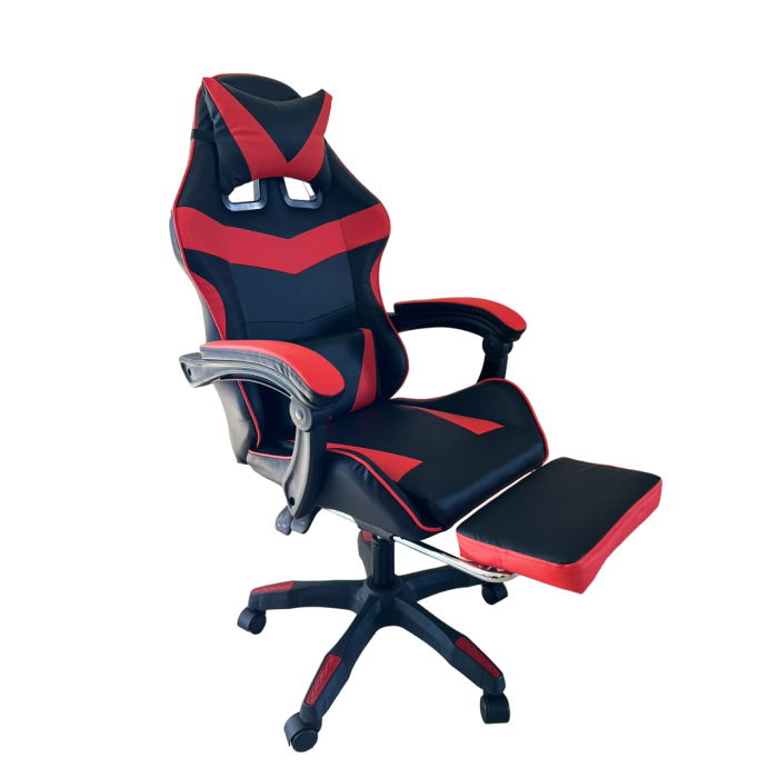 Крісло геймерське Comfort Game червоне з підставкою для ніг