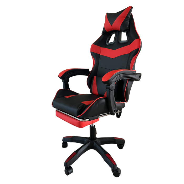Крісло геймерське Comfort Game червоне з підставкою для ніг