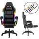 Крісло геймерське ProGame з RGB підсвіткою GX-150, підставка для ніг, комп'ютерне ігрове