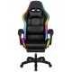 Крісло геймерське ProGame з RGB підсвіткою GX-150, підставка для ніг, комп'ютерне ігрове