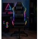 Крісло геймерське ProGame з RGB підсвіткою GX-150, підставка для ніг, комп'ютерне ігрове