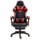 Крісло геймерське Gamery професійне з массажером та підставкою для ніг чорно-червоне комп'ютерне ігрове