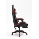 Крісло геймерське Gamery професійне з массажером та підставкою для ніг чорно-червоне комп'ютерне ігрове