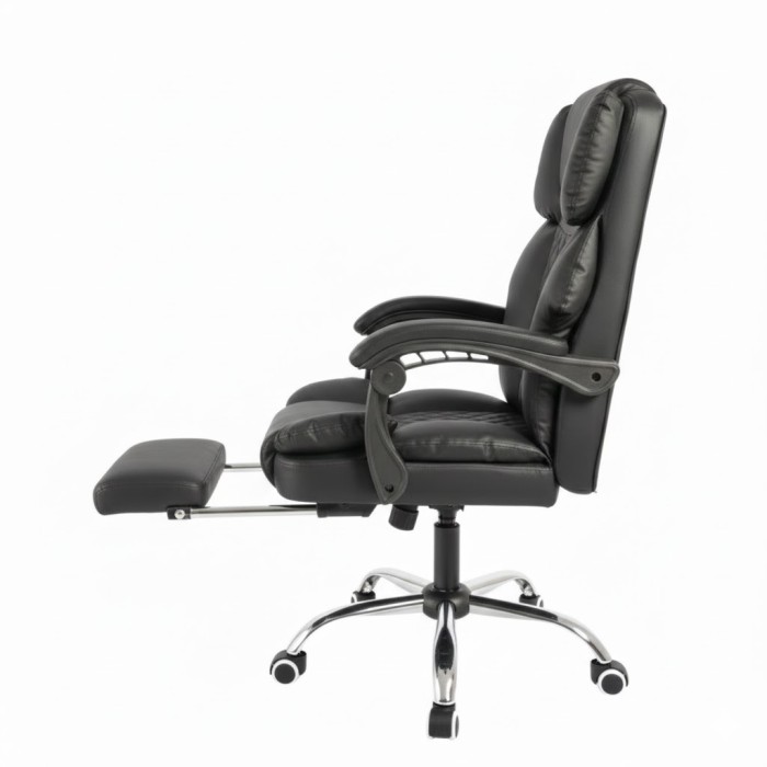 Офісне крісло до 150 кг з масажною подушкою та підставкою для ніг Master Prestige KO42CZ Premium Чорне