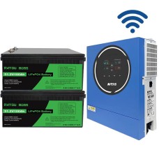 Комплект 5 кВт + 10.2 кВт*г інвертор Anenji з WiFi-модулем + 2 акумулятора Datouboss LiFePO4 48V/100Ah для резервного живлення будинку, квартири