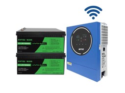 Комплект 5 кВт + 10.2 кВт*г інвертор Anenji з WiFi-модулем + 2 акумулятора Datouboss LiFePO4 48V/100Ah для резервного живлення будинку, квартири