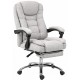 Офісне крісло BOSS KO22 Premium з масажером, висувна підставка для ніг, тканина, світло-сіра