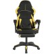 Геймерське крісло Vector з масажною подушкою і підніжкою тканинна оббивка KO48CZE, чорно-жовте крісло комп'ютерне ігрове