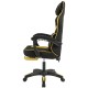 Геймерське крісло Vector з масажною подушкою і підніжкою тканинна оббивка KO48CZE, чорно-жовте крісло комп'ютерне ігрове