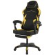 Геймерське крісло Vector з масажною подушкою і підніжкою тканинна оббивка KO48CZE, чорно-жовте крісло комп'ютерне ігрове