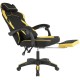 Геймерське крісло Vector з масажною подушкою і підніжкою тканинна оббивка KO48CZE, чорно-жовте крісло комп'ютерне ігрове