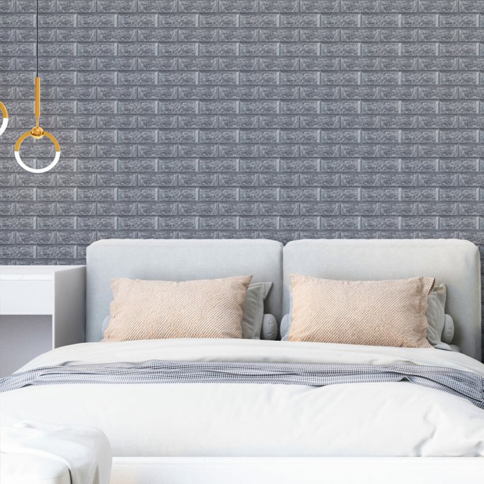 Самоклеюча 3D панель в рулоні 19600x700x3мм Срібна Цегла (R017-3-20) SW-00001197