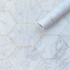 Самоклеюча плівка 0,45х10м х 0,07мм Малахітовий мармур золоті соти SW-00001214